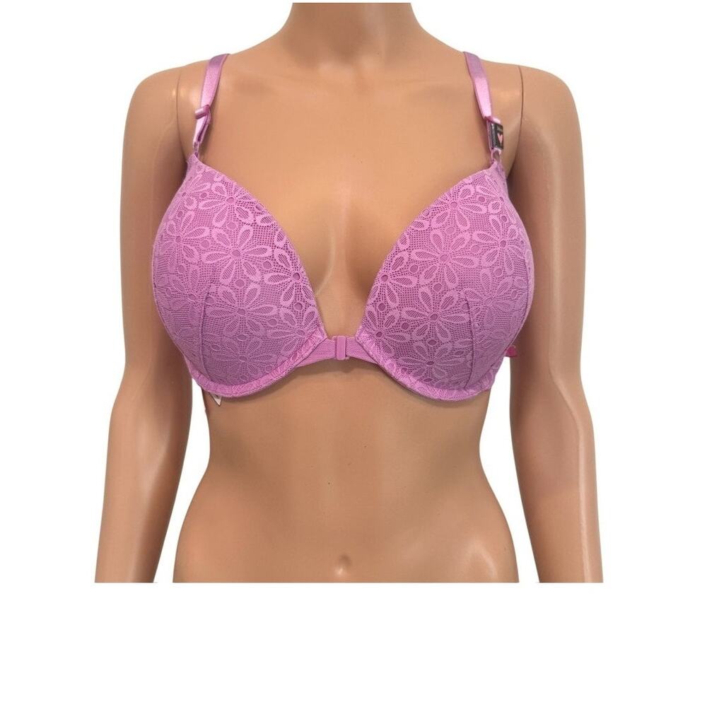Victoria's Secret 34DD push up underwire strappy front close bra BC 3191